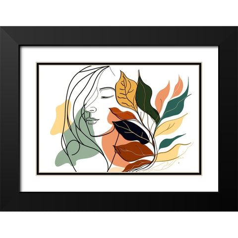 Botanical Minimalism Portraits 5 Black Modern Wood Framed Art Print with Double Matting by Heere, Ray