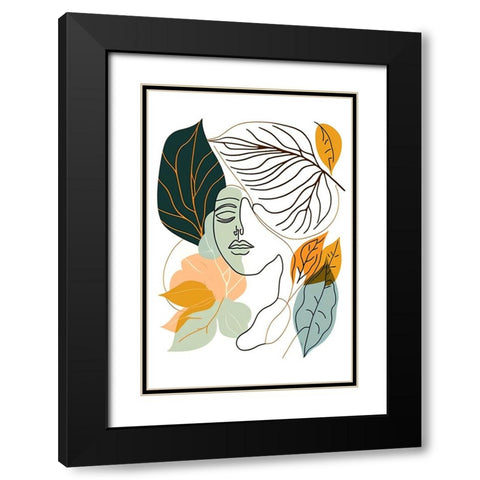 Botanical Minimalism Portraits 7 Black Modern Wood Framed Art Print with Double Matting by Heere, Ray