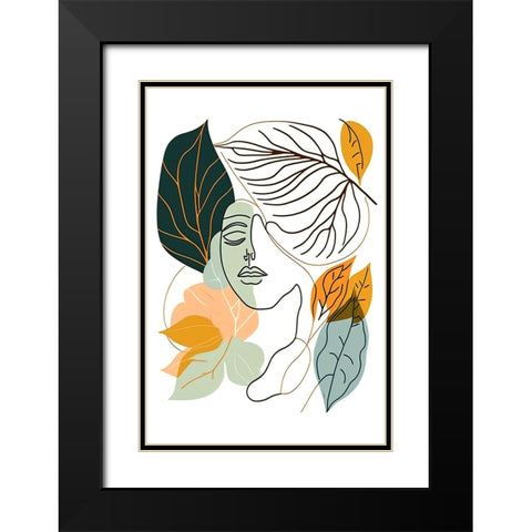 Botanical Minimalism Portraits 7 Black Modern Wood Framed Art Print with Double Matting by Heere, Ray