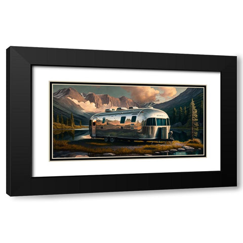 Camper On The Lake 9 Black Modern Wood Framed Art Print with Double Matting by Heere, Ray