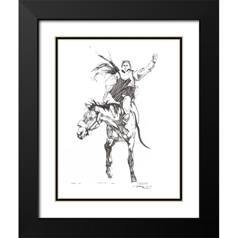 8 Seconds Black Modern Wood Framed Art Print with Double Matting by Gould, Renee