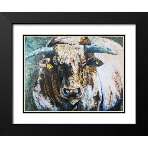 Big Bull Black Modern Wood Framed Art Print with Double Matting by Gould, Renee