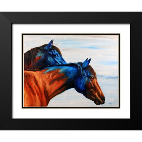 Blue Regalia Black Modern Wood Framed Art Print with Double Matting by Gould, Renee