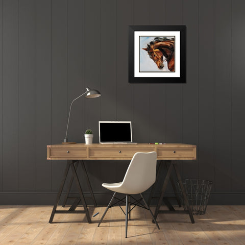 Charging On Black Modern Wood Framed Art Print with Double Matting by Gould, Renee