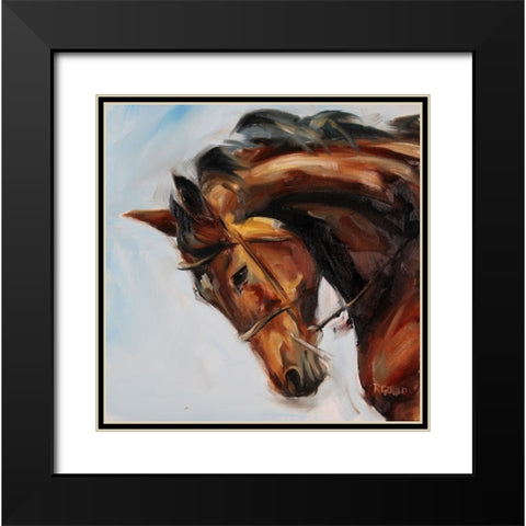 Charging On Black Modern Wood Framed Art Print with Double Matting by Gould, Renee