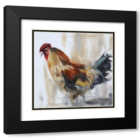 Chicken 2 Black Modern Wood Framed Art Print with Double Matting by Gould, Renee