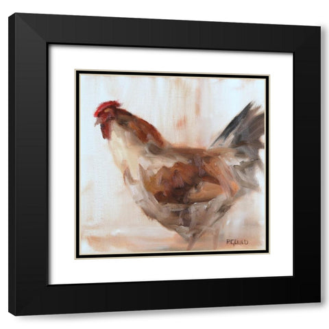 Chicken 9 Black Modern Wood Framed Art Print with Double Matting by Gould, Renee