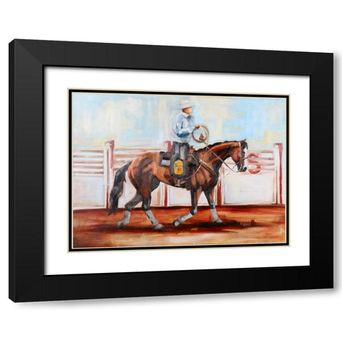 Cowboy Catcher Black Modern Wood Framed Art Print with Double Matting by Gould, Renee