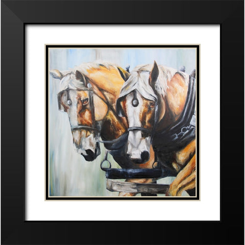 Golden Boys Black Modern Wood Framed Art Print with Double Matting by Gould, Renee