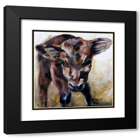 Hello Black Modern Wood Framed Art Print with Double Matting by Gould, Renee