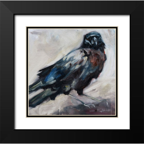 Raven Black Modern Wood Framed Art Print with Double Matting by Gould, Renee