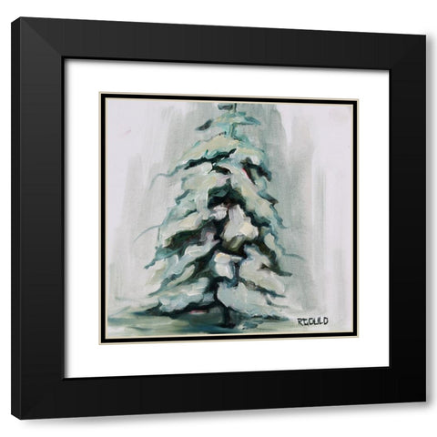 Snowy Tree 2 Black Modern Wood Framed Art Print with Double Matting by Gould, Renee