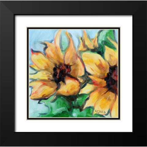 Sunflowers 4 Black Modern Wood Framed Art Print with Double Matting by Gould, Renee