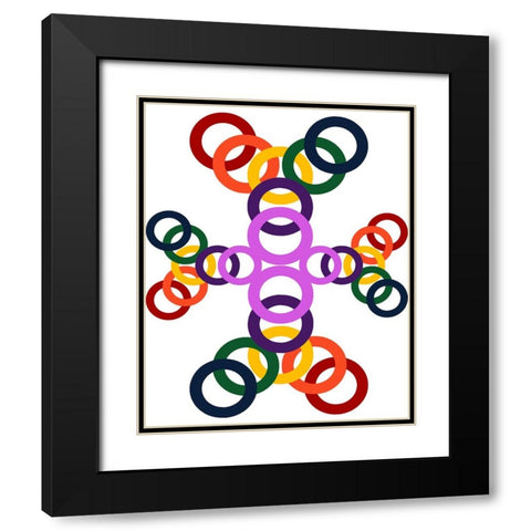 Rainbow Circles-10 Black Modern Wood Framed Art Print with Double Matting by Homawoo, Richard