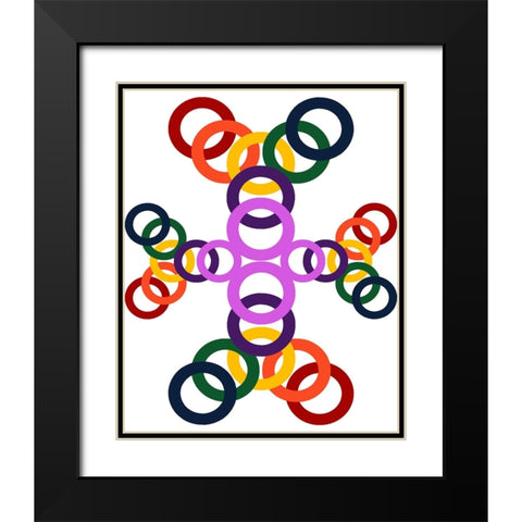 Rainbow Circles-10 Black Modern Wood Framed Art Print with Double Matting by Homawoo, Richard
