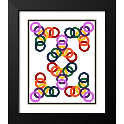Rainbow Circles-16 Black Modern Wood Framed Art Print with Double Matting by Homawoo, Richard