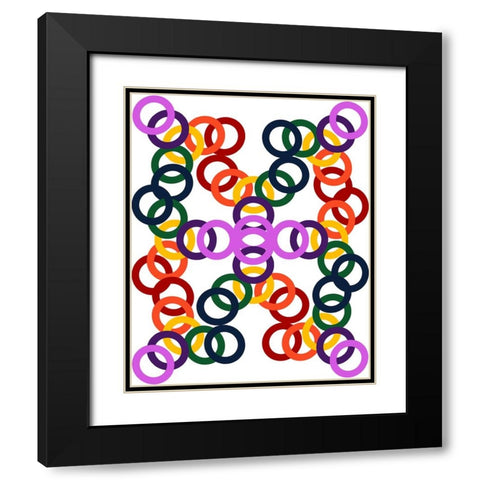 Rainbow Circles-18 Black Modern Wood Framed Art Print with Double Matting by Homawoo, Richard