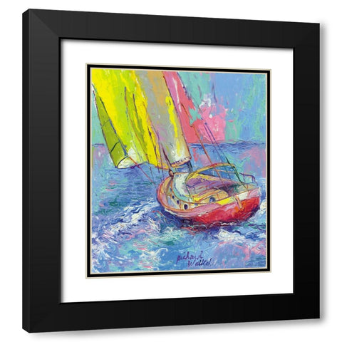 Sailboat Black Modern Wood Framed Art Print with Double Matting by Wallich, Richard