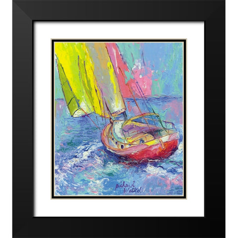 Sailboat Black Modern Wood Framed Art Print with Double Matting by Wallich, Richard
