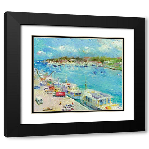 Bahamas Black Modern Wood Framed Art Print with Double Matting by Wallich, Richard