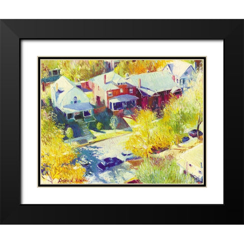 Downing Street Black Modern Wood Framed Art Print with Double Matting by Wallich, Richard