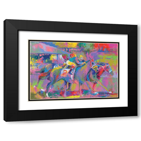 Horse Race 1 Black Modern Wood Framed Art Print with Double Matting by Wallich, Richard