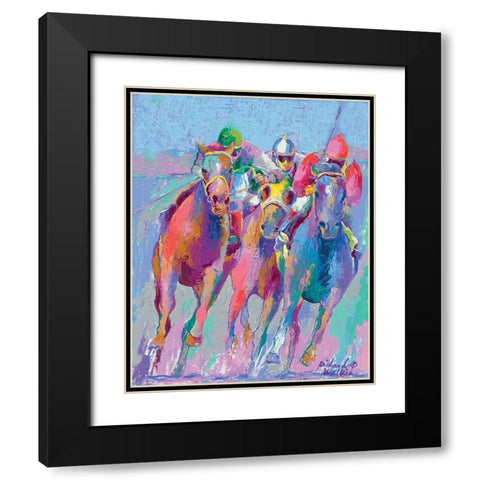 Horse Race 2 Black Modern Wood Framed Art Print with Double Matting by Wallich, Richard