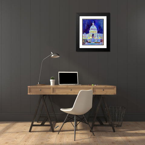 Washington D C Black Modern Wood Framed Art Print with Double Matting by Wallich, Richard