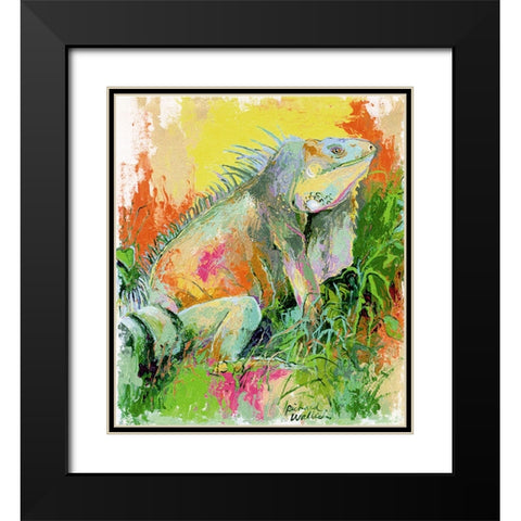 Lizard Black Modern Wood Framed Art Print with Double Matting by Wallich, Richard