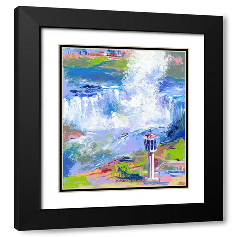 Niagara Falls Black Modern Wood Framed Art Print with Double Matting by Wallich, Richard