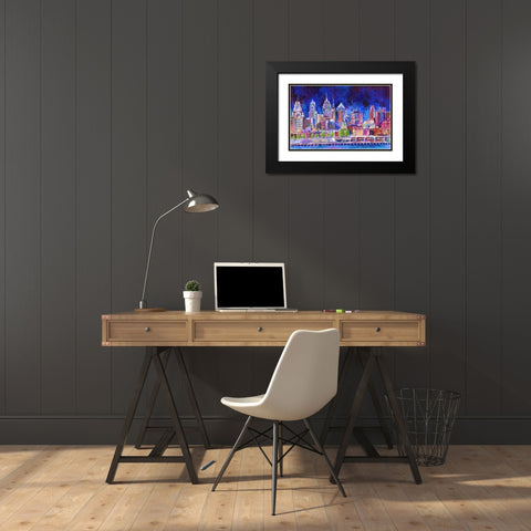 Philadelphia Black Modern Wood Framed Art Print with Double Matting by Wallich, Richard