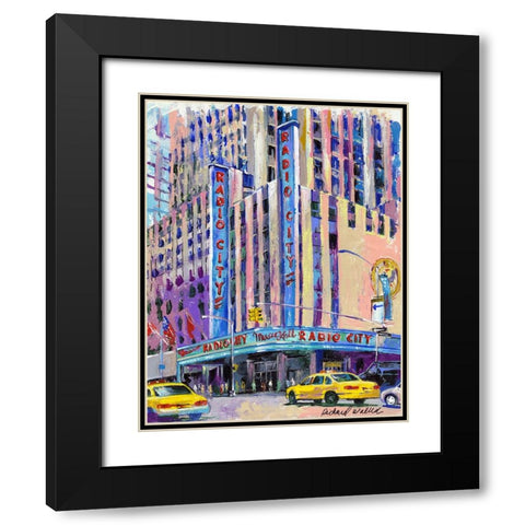 Radio City Music Hall Black Modern Wood Framed Art Print with Double Matting by Wallich, Richard