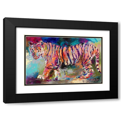 Bengal Tiger Black Modern Wood Framed Art Print with Double Matting by Wallich, Richard