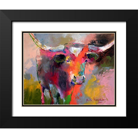 Texas Longhorn Black Modern Wood Framed Art Print with Double Matting by Wallich, Richard