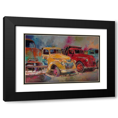 Trucks In Montrose Black Modern Wood Framed Art Print with Double Matting by Wallich, Richard