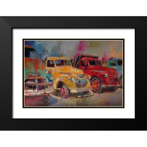 Trucks In Montrose Black Modern Wood Framed Art Print with Double Matting by Wallich, Richard