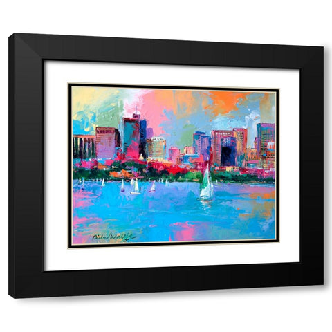 Boston Black Modern Wood Framed Art Print with Double Matting by Wallich, Richard