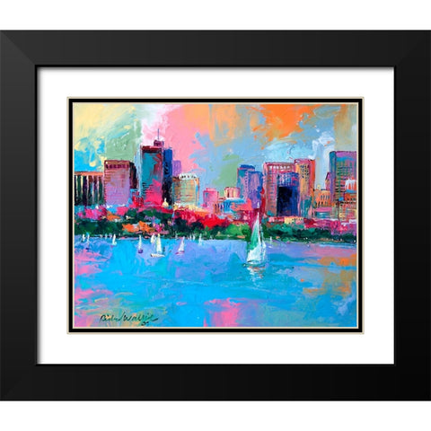 Boston Black Modern Wood Framed Art Print with Double Matting by Wallich, Richard