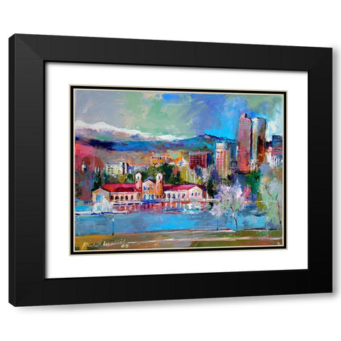 Denver Black Modern Wood Framed Art Print with Double Matting by Wallich, Richard
