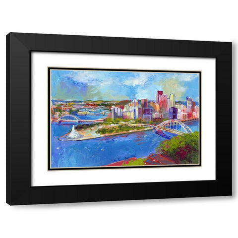 Pittsburgh Black Modern Wood Framed Art Print with Double Matting by Wallich, Richard