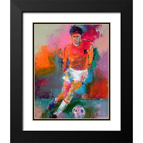 Socceer Black Modern Wood Framed Art Print with Double Matting by Wallich, Richard