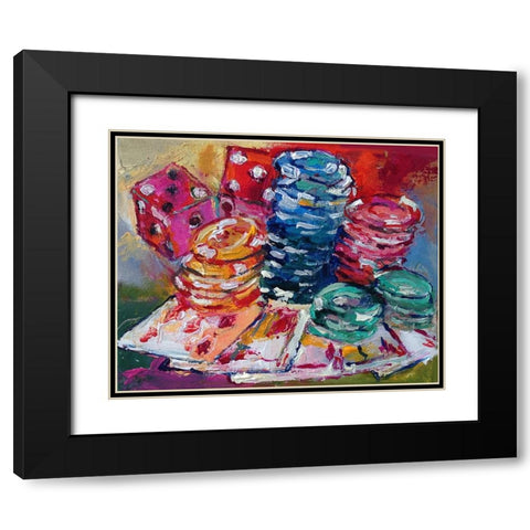 Cards Black Modern Wood Framed Art Print with Double Matting by Wallich, Richard