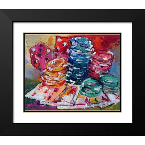 Cards Black Modern Wood Framed Art Print with Double Matting by Wallich, Richard