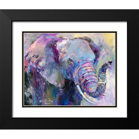 Blue Elephant Black Modern Wood Framed Art Print with Double Matting by Wallich, Richard