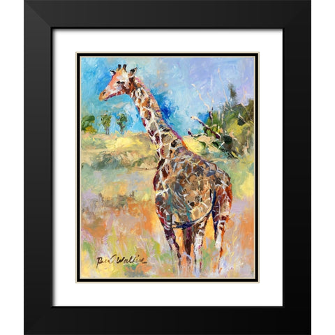 Giraffe Black Modern Wood Framed Art Print with Double Matting by Wallich, Richard