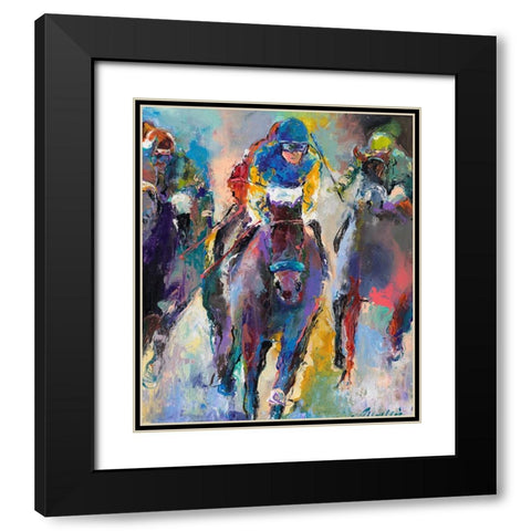 Jockeys Black Modern Wood Framed Art Print with Double Matting by Wallich, Richard