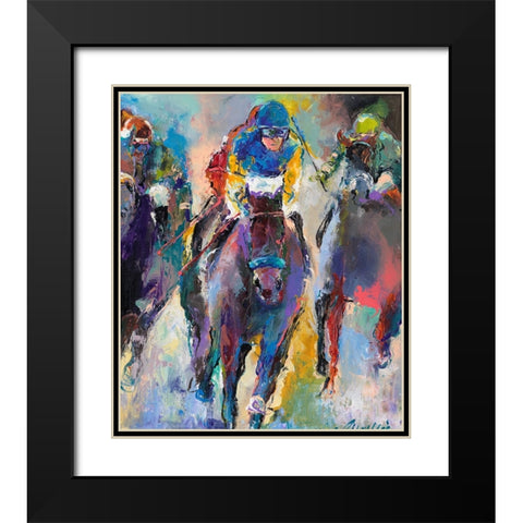 Jockeys Black Modern Wood Framed Art Print with Double Matting by Wallich, Richard
