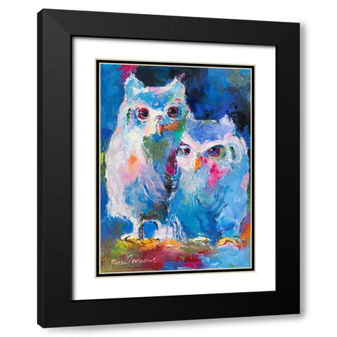 Owls Black Modern Wood Framed Art Print with Double Matting by Wallich, Richard
