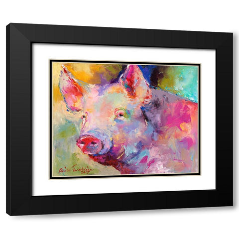 Piggy Black Modern Wood Framed Art Print with Double Matting by Wallich, Richard