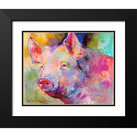 Piggy Black Modern Wood Framed Art Print with Double Matting by Wallich, Richard